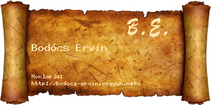 Bodócs Ervin névjegykártya