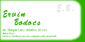 ervin bodocs business card